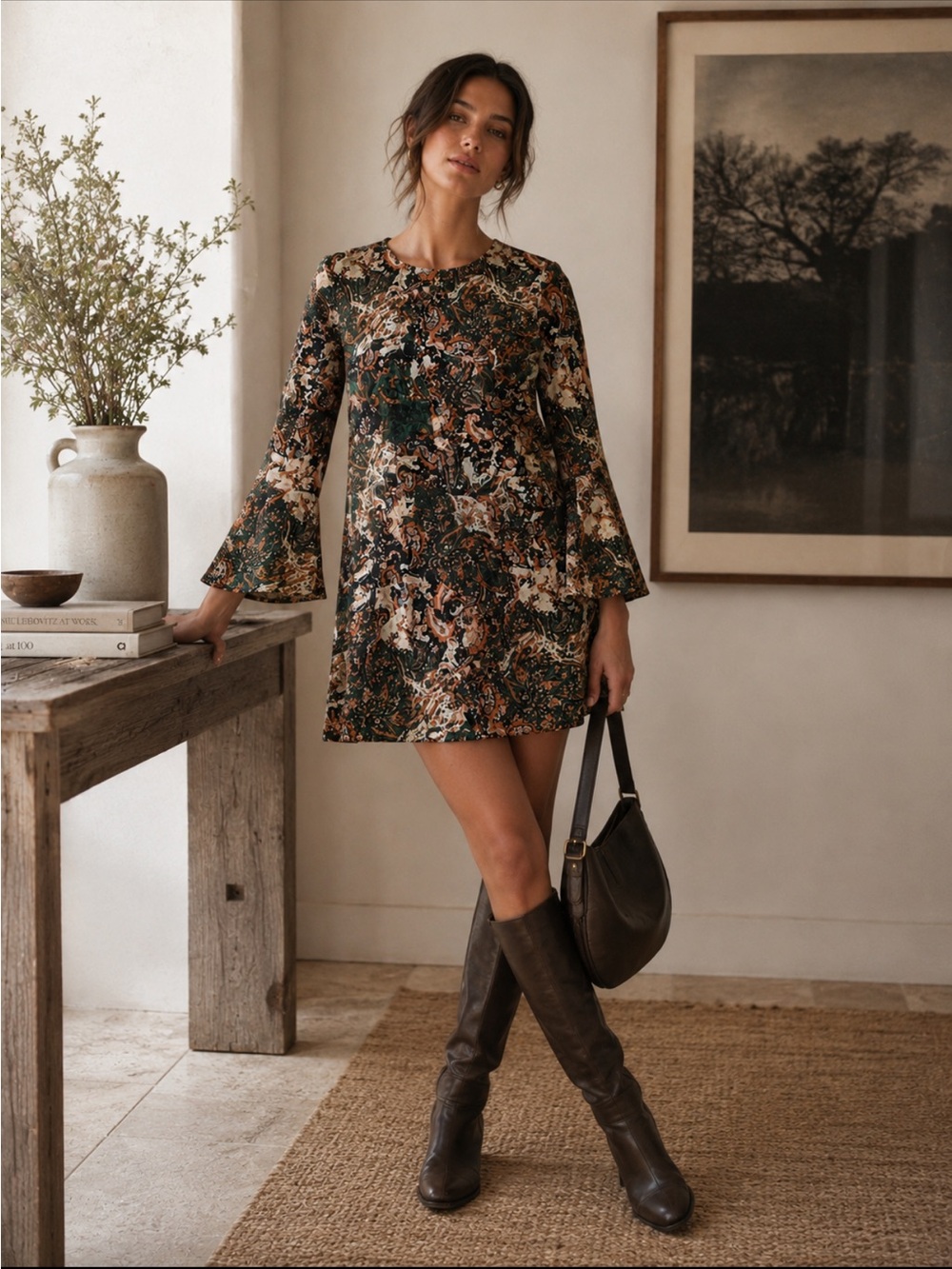 WAYF Floral/Paisley Shift Dress